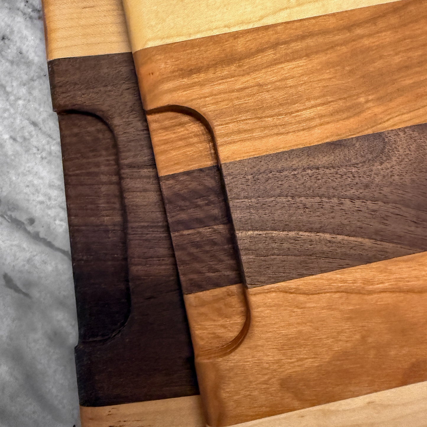 Rectangular Striped Wood Cutting Board