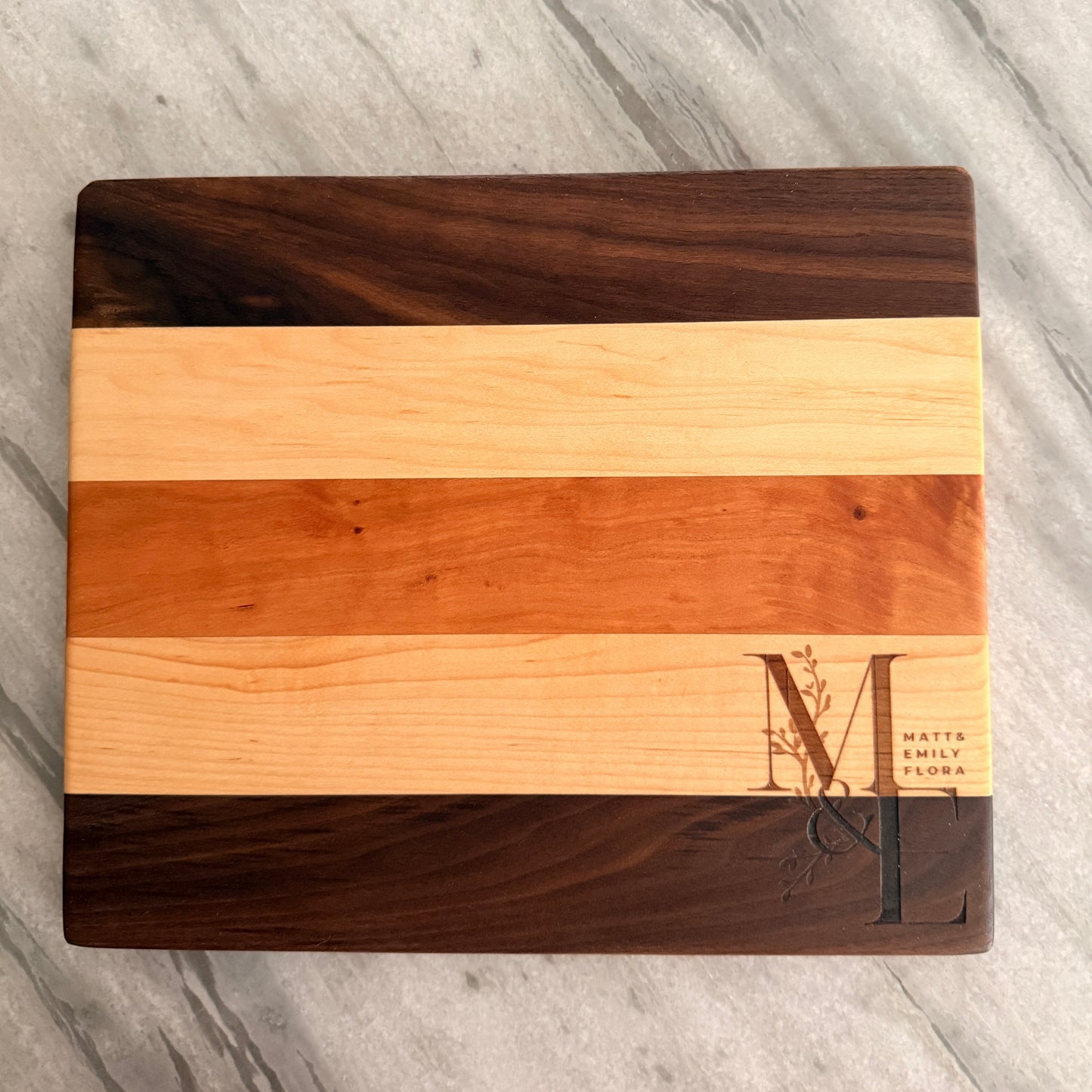 Rectangular Striped Wood Cutting Board